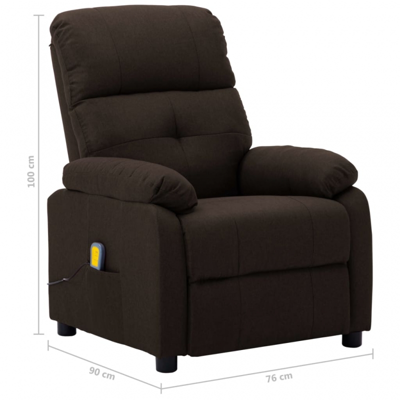 Massagesessel Dunkelbraun Stoff