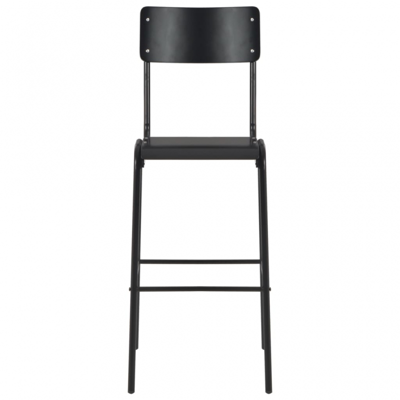 Barhocker 4 Stk. Schwarz Massives Sperrholz Stahl