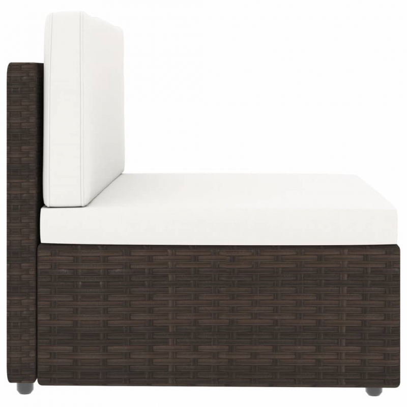10-tlg. Garten-Lounge-Set Poly Rattan Braun