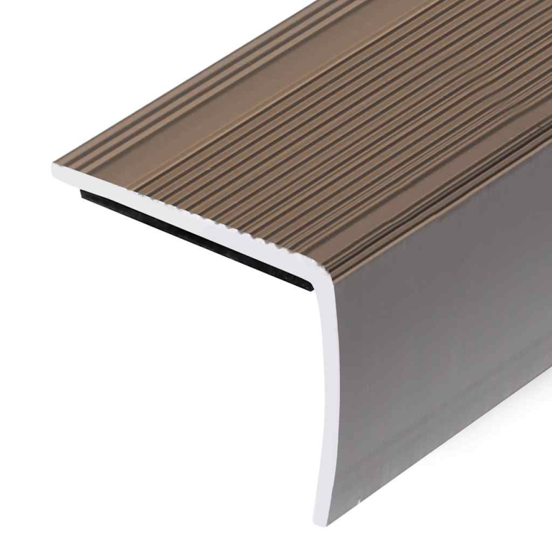 Treppenkantenprofil in L-Form 5 Stk. Aluminium 90 cm Braun