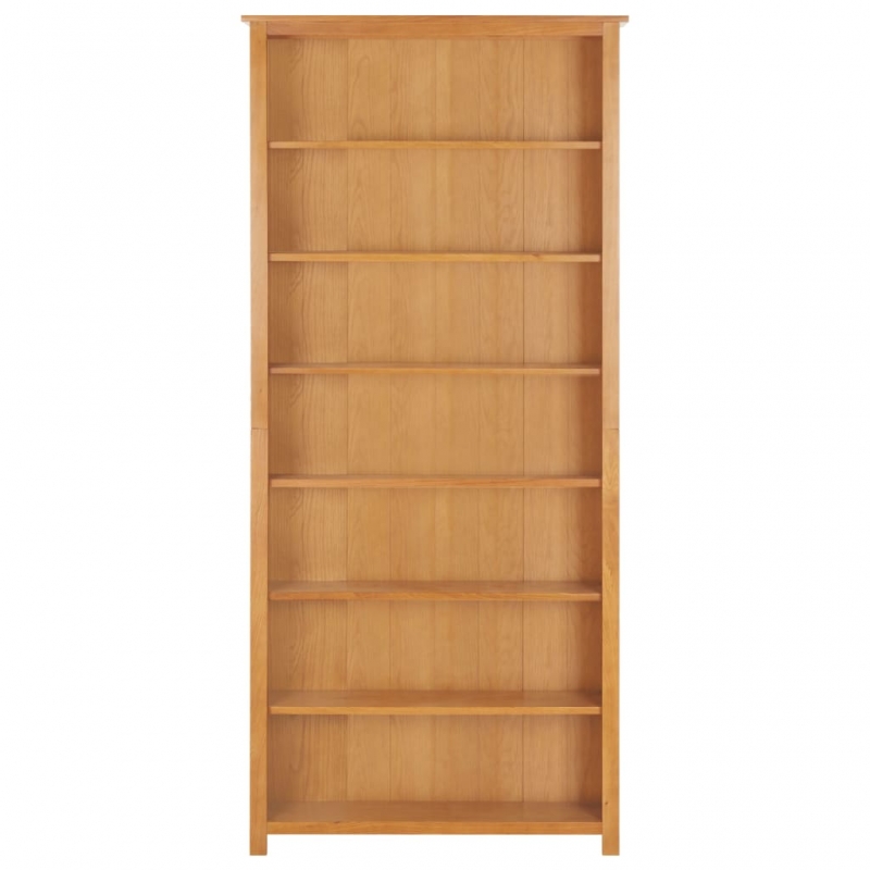 Bücherregal 7 Fächer 90x22,5x200 cm Massivholz Eiche