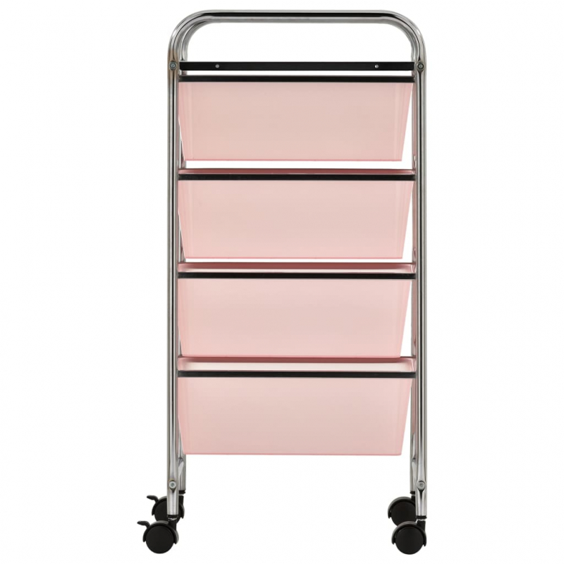 Schubladenwagen mit 4 Schubladen Rosa Kunststoff
