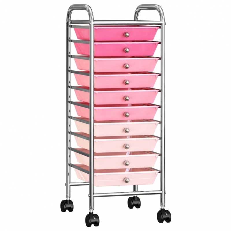 Schubladenwagen mit 10 Schubladen Ombre Rosa Kunststoff