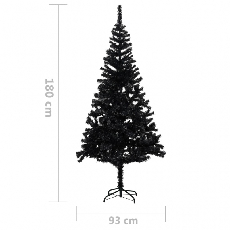 Künstlicher Weihnachtsbaum mit Ständer Schwarz 180 cm PVC