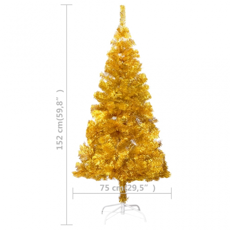 Künstlicher Weihnachtsbaum mit Ständer Gold 150 cm PET