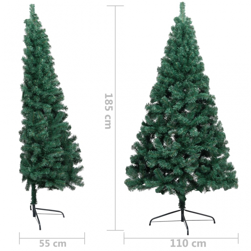 Künstlicher Halb-Weihnachtsbaum mit Ständer Grün 180 cm PVC