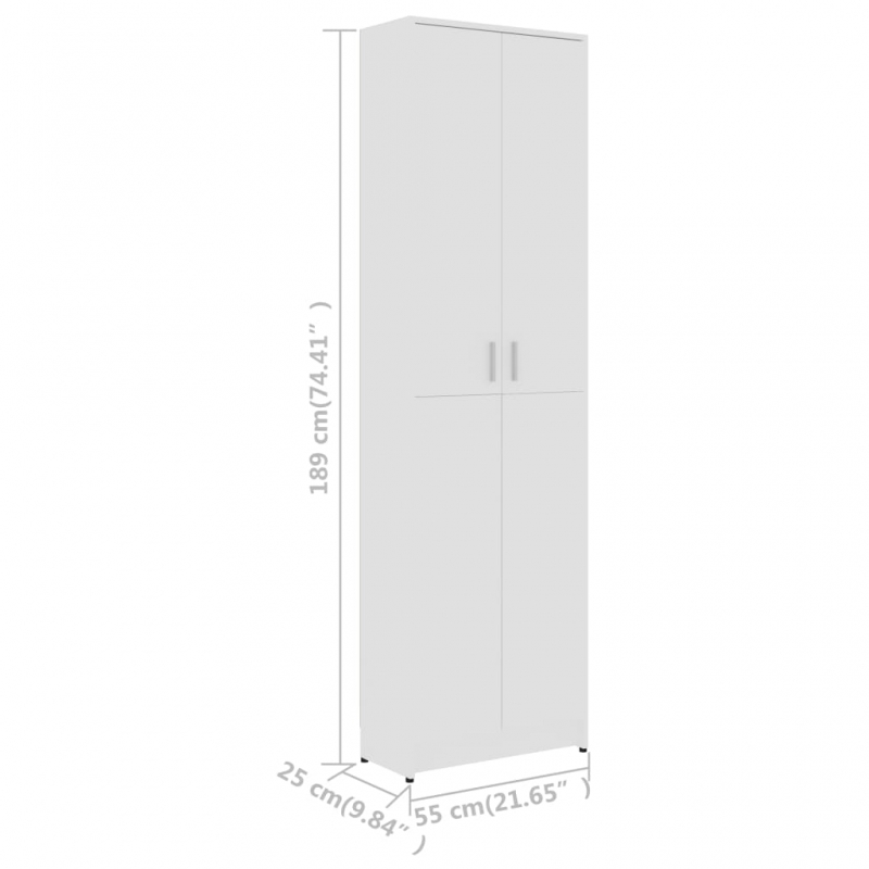 Garderobenschrank Weiß 55x25x189 cm Holzwerkstoff