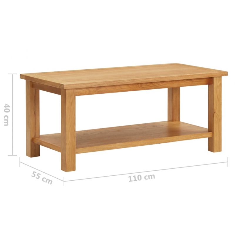 Couchtisch 110 x 55 x 40 cm Eiche Massivholz