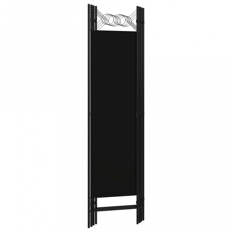 4-tlg. Raumteiler Schwarz 160 x 180 cm