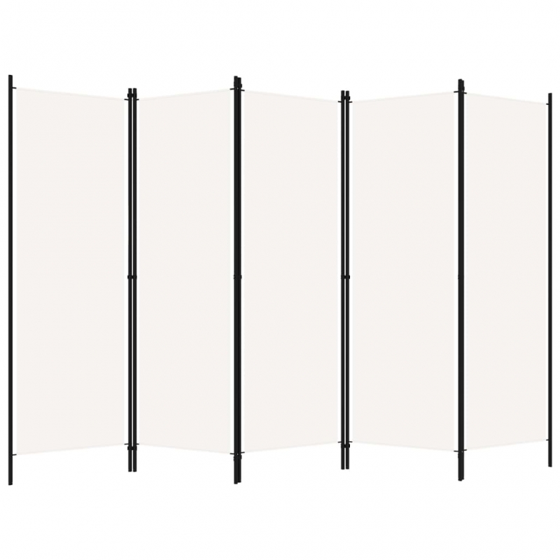5-tlg. Raumteiler Weiß 250x180 cm