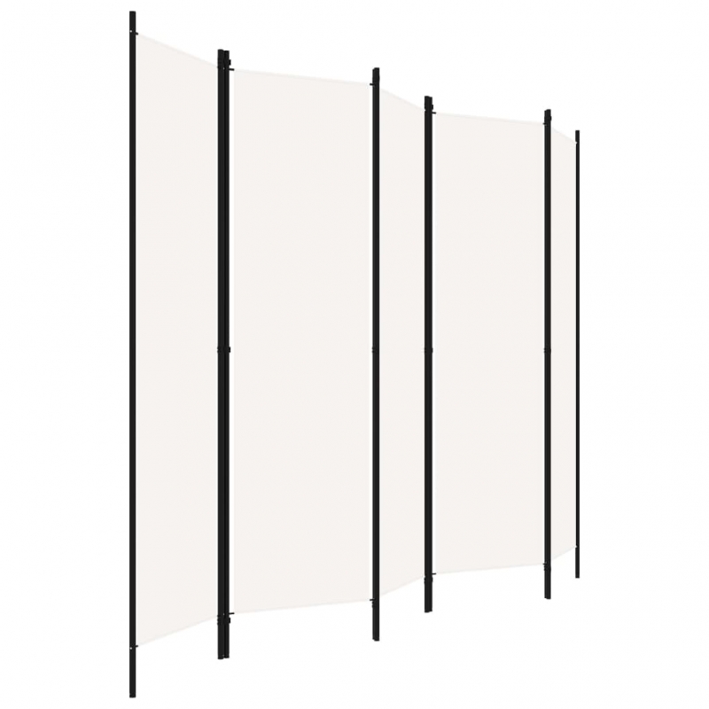 5-tlg. Raumteiler Weiß 250x180 cm