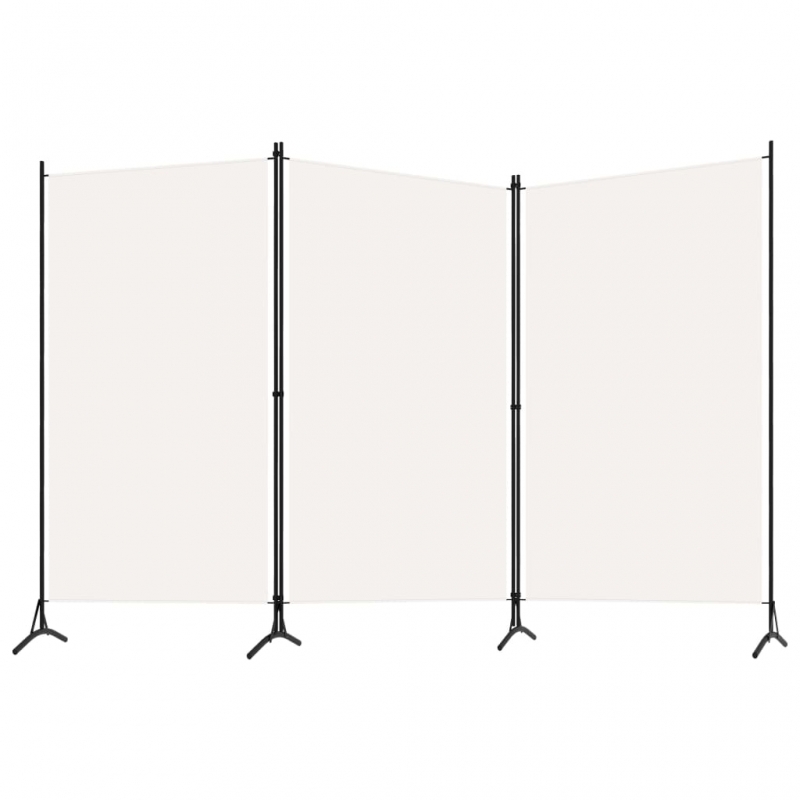 3-tlg. Raumteiler Weiß 260x180 cm Stoff
