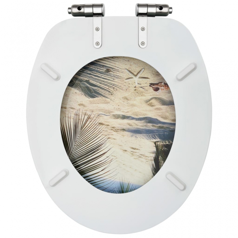 Toilettensitz mit Soft-Close-Deckel MDF Strand-Design