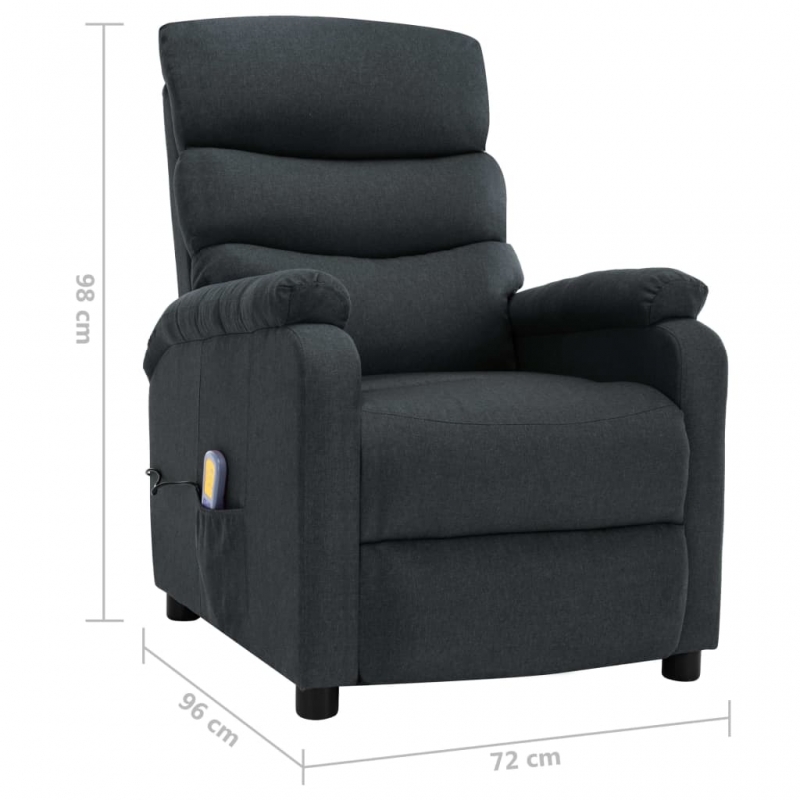 Massagesessel Dunkelgrau Stoff