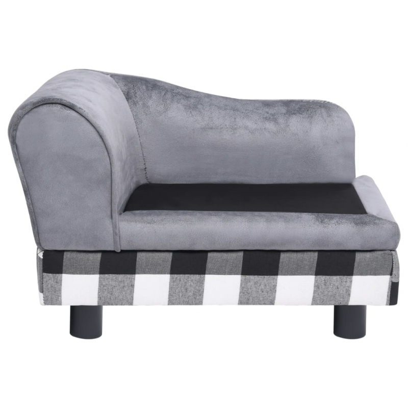 Hundesofa Grau 57x34x36 cm Plüsch