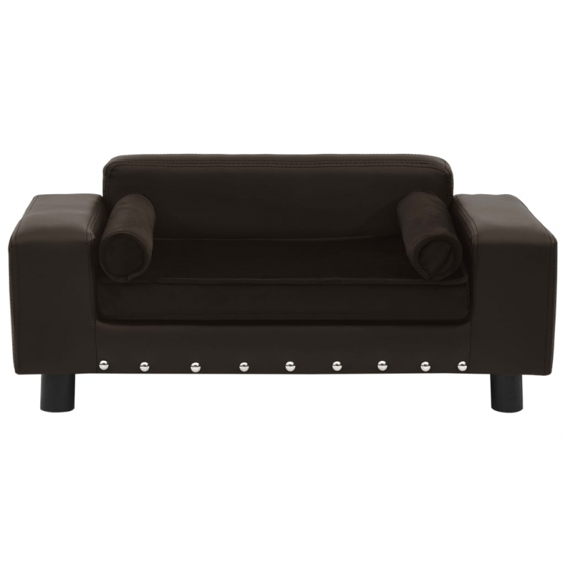 Hundesofa Braun 81x43x31 cm Plüsch und Kunstleder