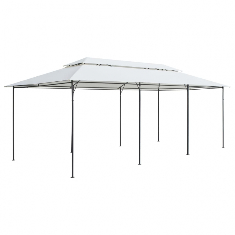 Pavillon mit Vorhängen 600x298x270 cm Weiß 180g/m²