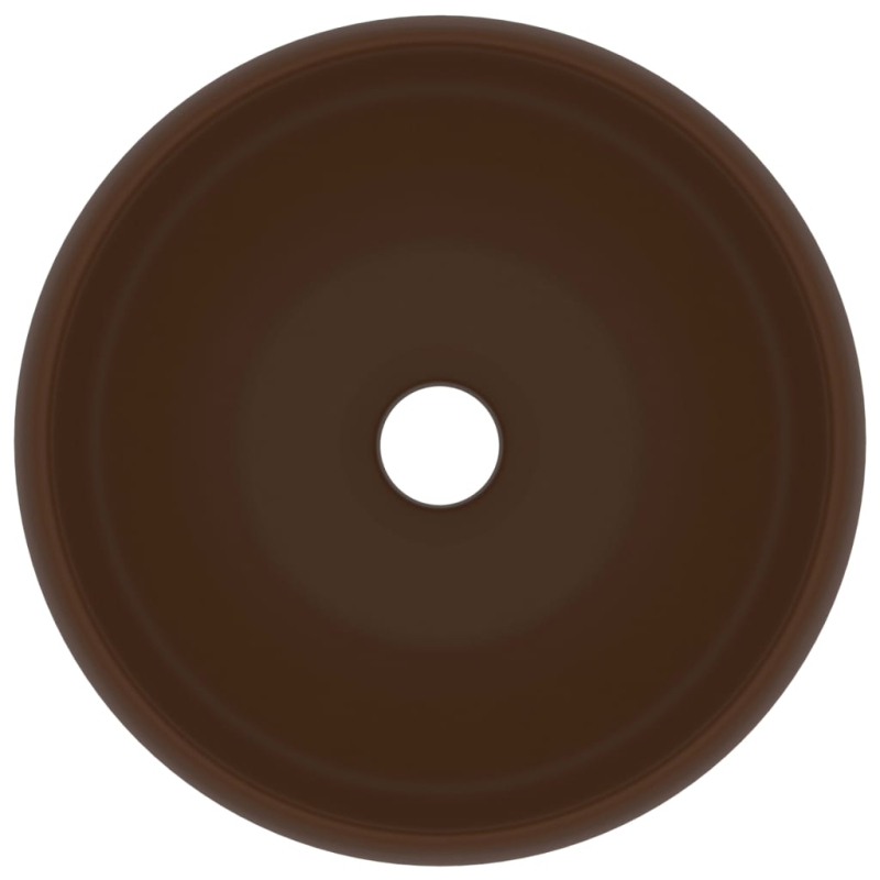 Luxuriöses Waschbecken Rund Matt Dunkelbraun 40x15 cm Keramik