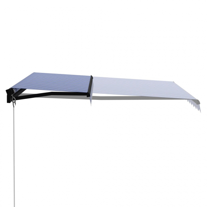 Einziehbare Markise Handbetrieben 300 x 250 cm Blau und Weiß