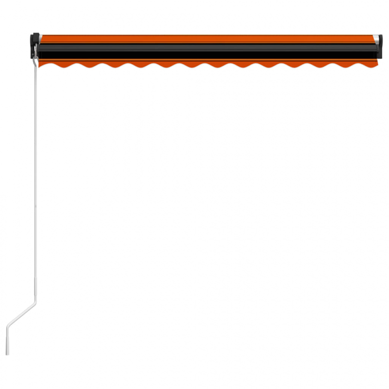 Markise Manuell Einziehbar mit LED 300x250 cm Orange & Braun