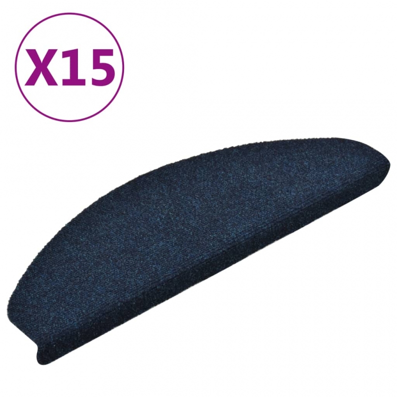 Selbstklebende Treppenmatten 15 Stk. Navy 65x21x4cm Nadelvlies