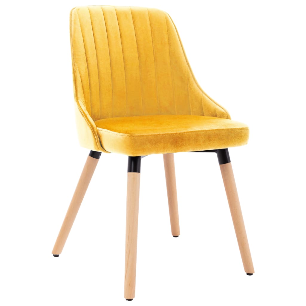 323059 Dining Chairs 2 pcs Yellow Velvet