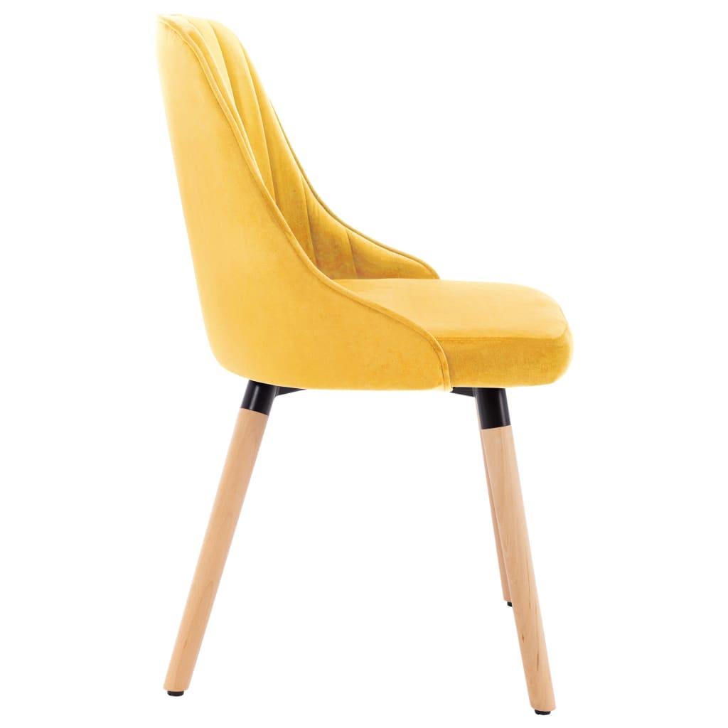 323059 Dining Chairs 2 pcs Yellow Velvet