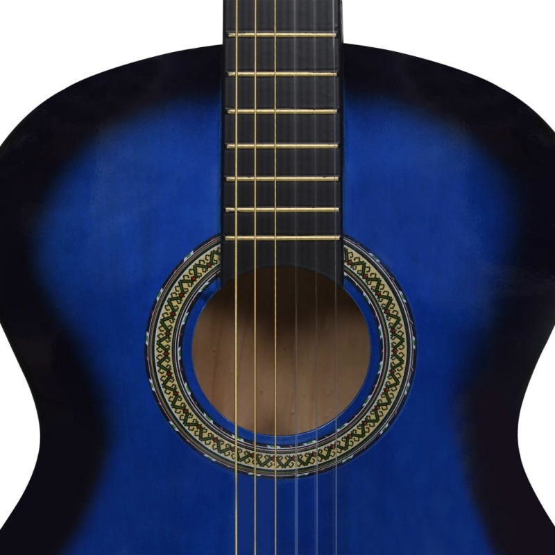 Klassikgitarre für Anfänger mit Tasche Blau 4/4 39