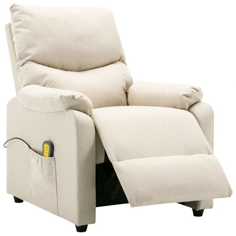 Massagesessel Creme Stoff