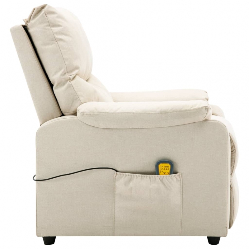 Massagesessel Creme Stoff