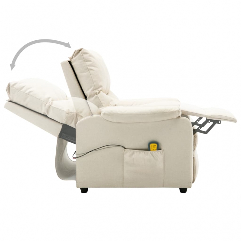 Massagesessel Creme Stoff