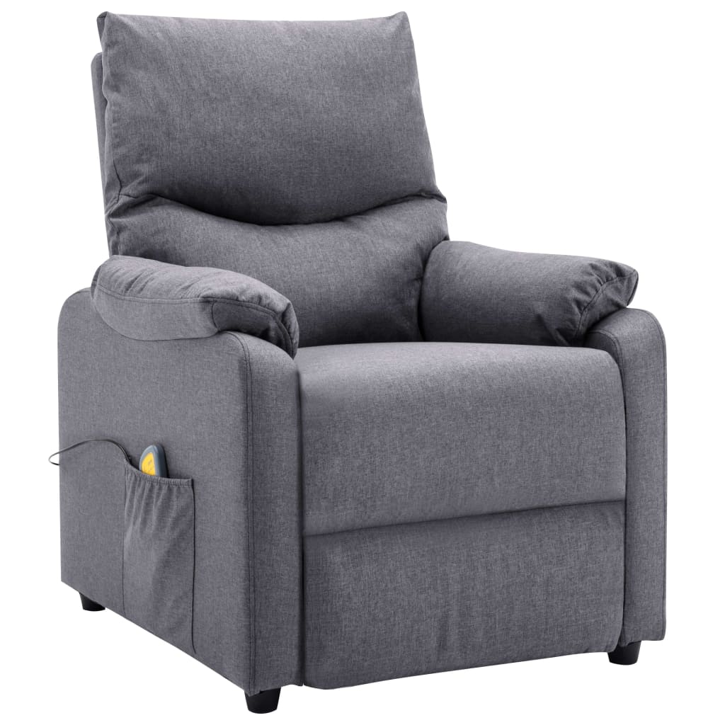 Massagesessel Hellgrau Stoff