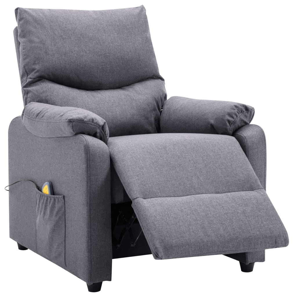 Massagesessel Hellgrau Stoff