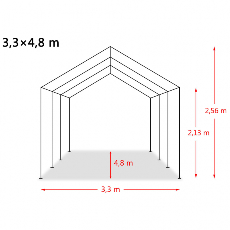 Weidezelt PVC 550 g/m² 3,3×4,8 m Dunkelgrün