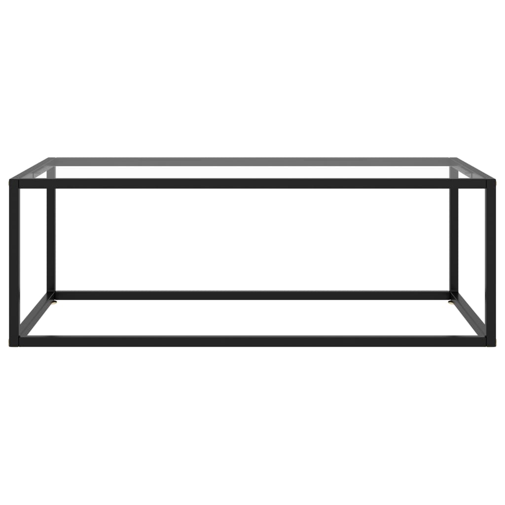 Couchtisch Schwarz mit Hartglas 100x50x35 cm