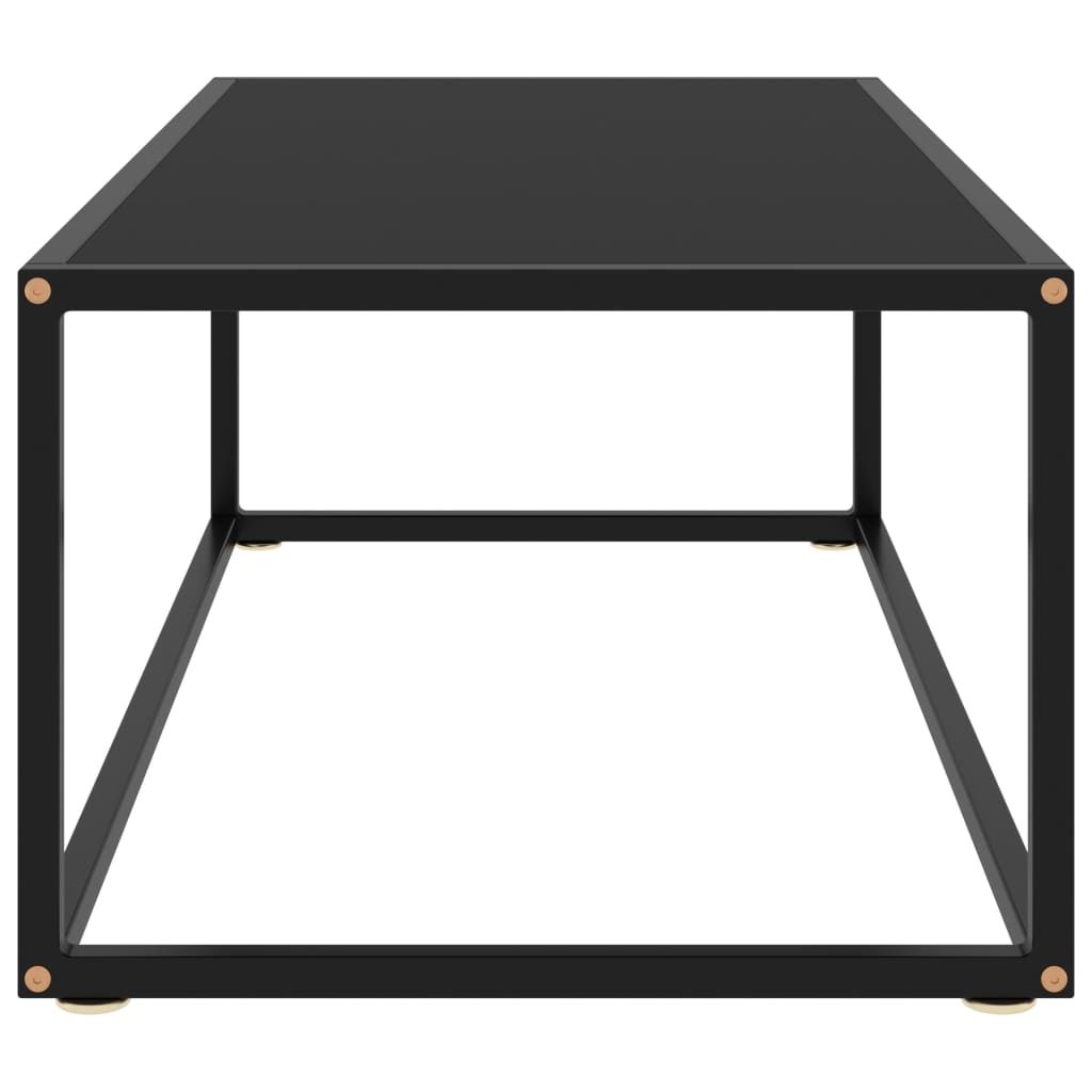Couchtisch Schwarz mit Schwarzem Glas 100x50x35 cm