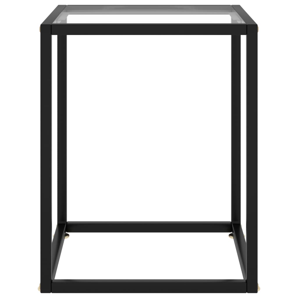 Couchtisch Schwarz mit Hartglas 40x40x50 cm