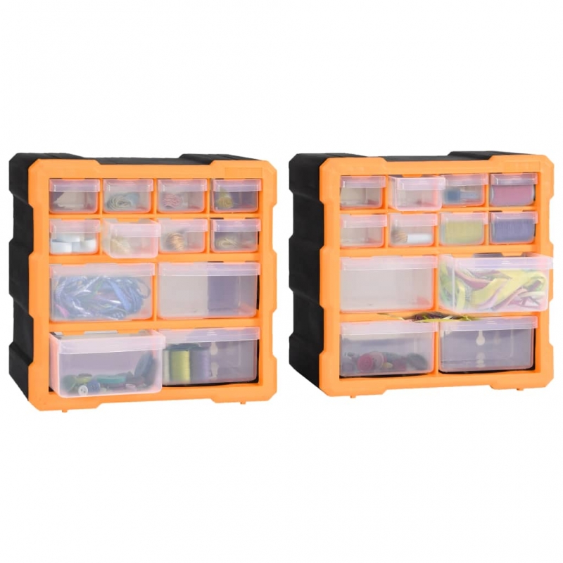 Multi-Schubladen-Organizer 2 Stk. 12 Schubladen 26,5x16x26 cm