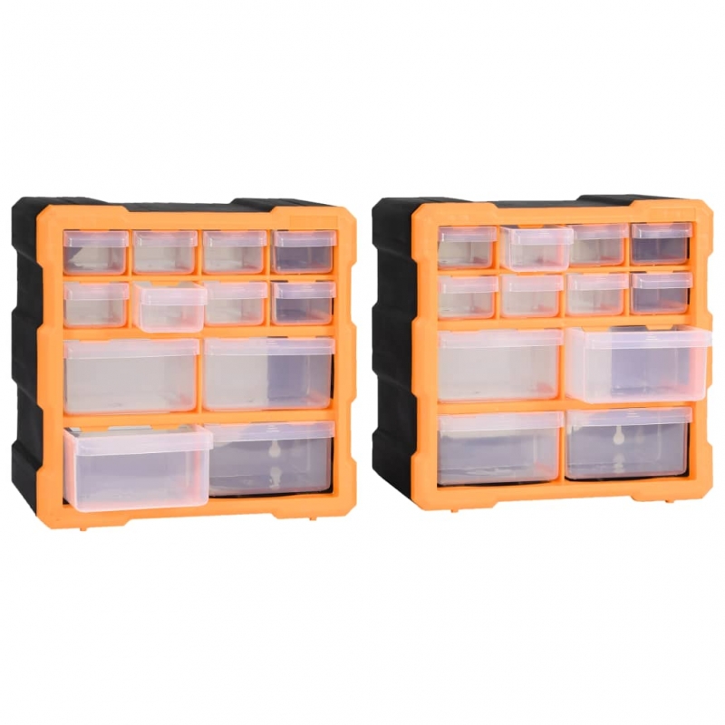 Multi-Schubladen-Organizer 2 Stk. 12 Schubladen 26,5x16x26 cm