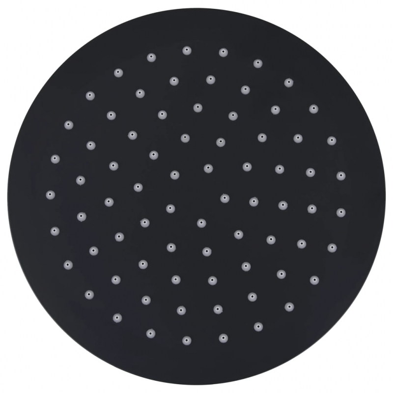 Regenbrause Edelstahl 20 cm Rund Schwarz