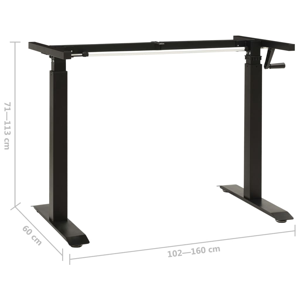 Schreibtisch-Gestell Manuell Höhenverstellbar Handkurbel