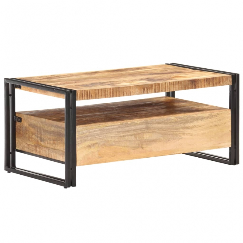 Couchtisch 100x55x45 cm Raues Mangoholz