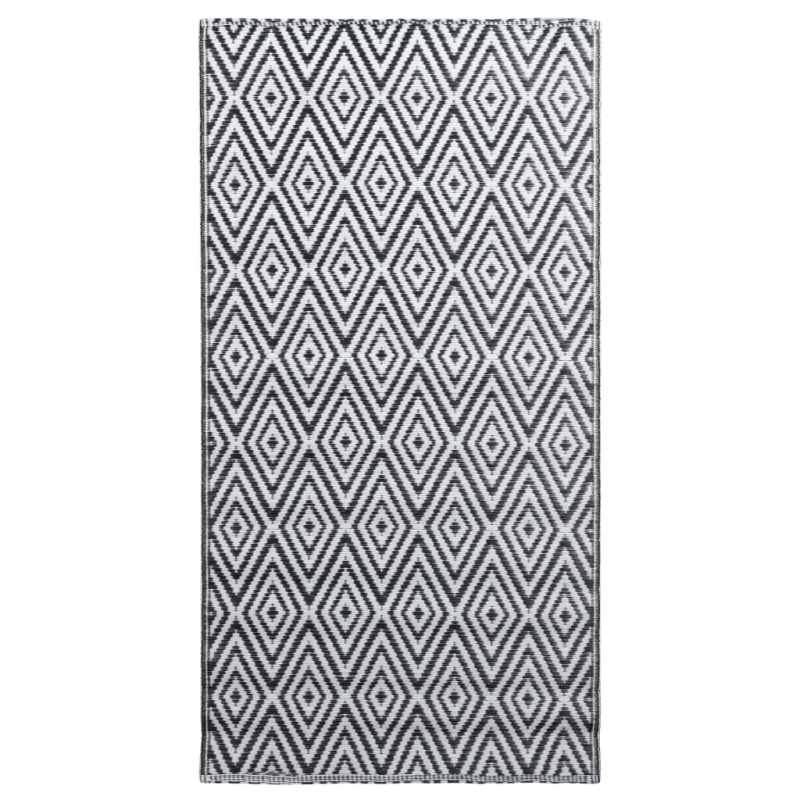 Outdoor-Teppich ARAKIL Weiß und Schwarz 80x150 cm PP
