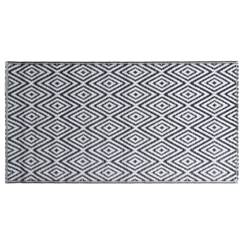 Outdoor-Teppich ARAKIL Weiß und Schwarz 80x150 cm PP