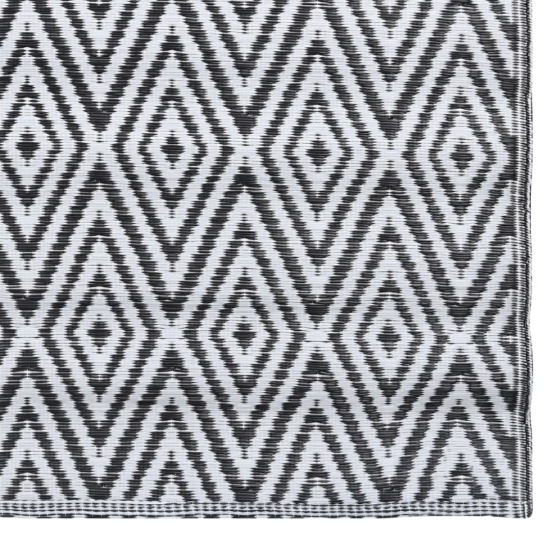 Outdoor-Teppich ARAKIL Weiß und Schwarz 80x150 cm PP