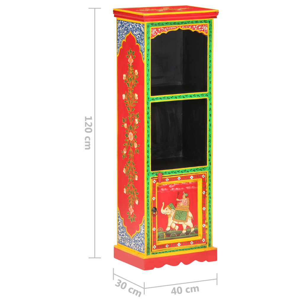Highboard Handbemalt 40x30x120 cm Mango Massivholz