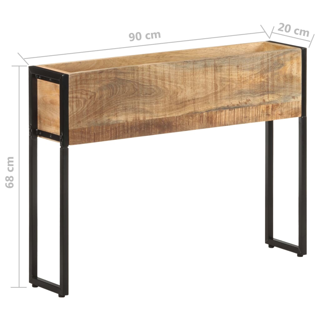 Pflanzkübel 90x20x68 cm Raues Mangoholz