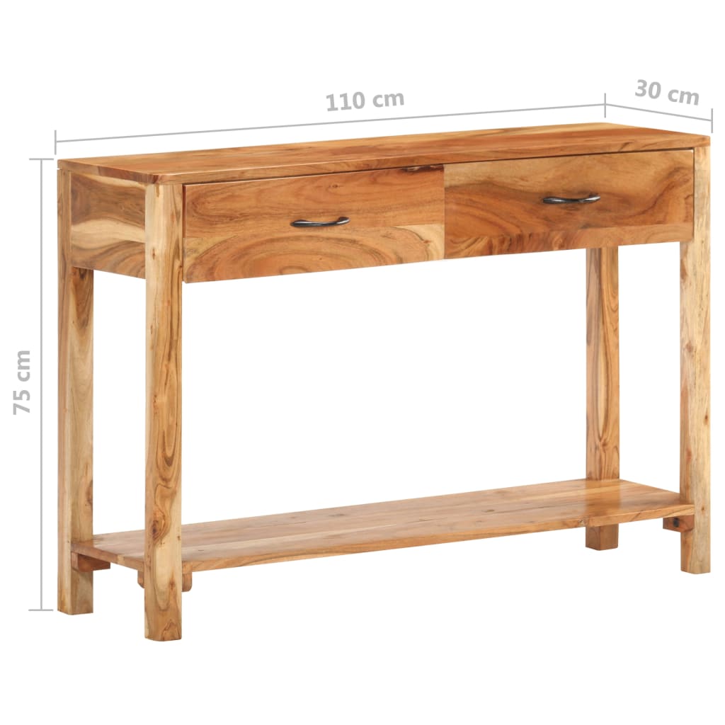 Sideboard 110x30x75 cm Massivholz Akazie