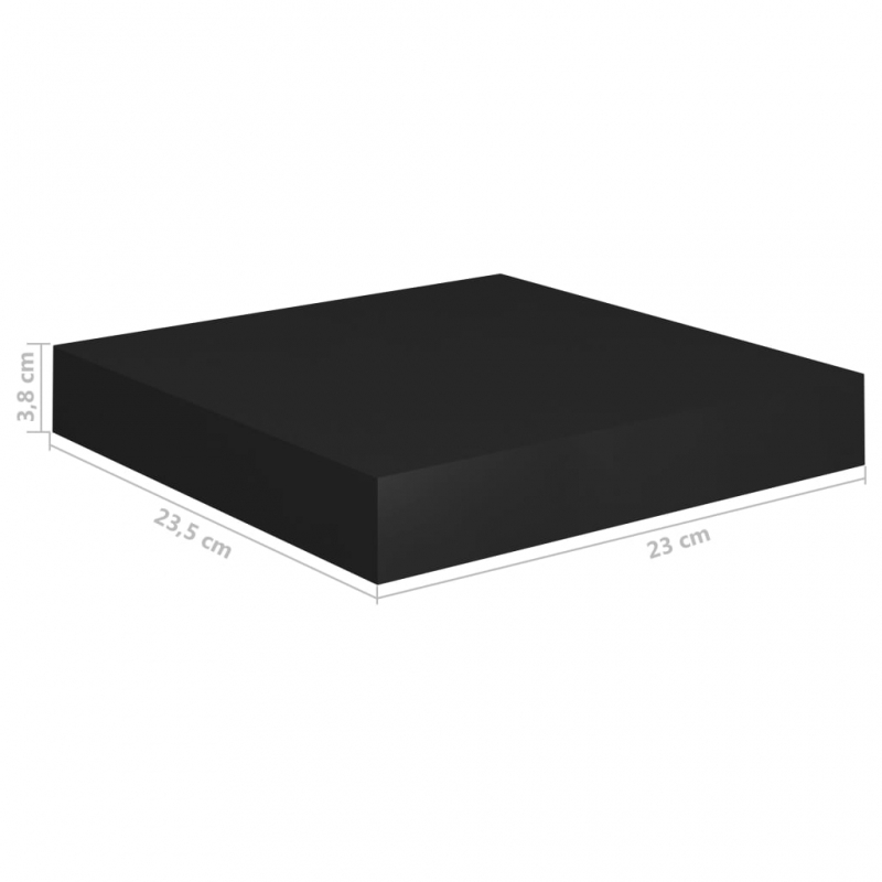 Schwebende Wandregale 4 Stk. Schwarz 23x23,5x3,8cm MDF