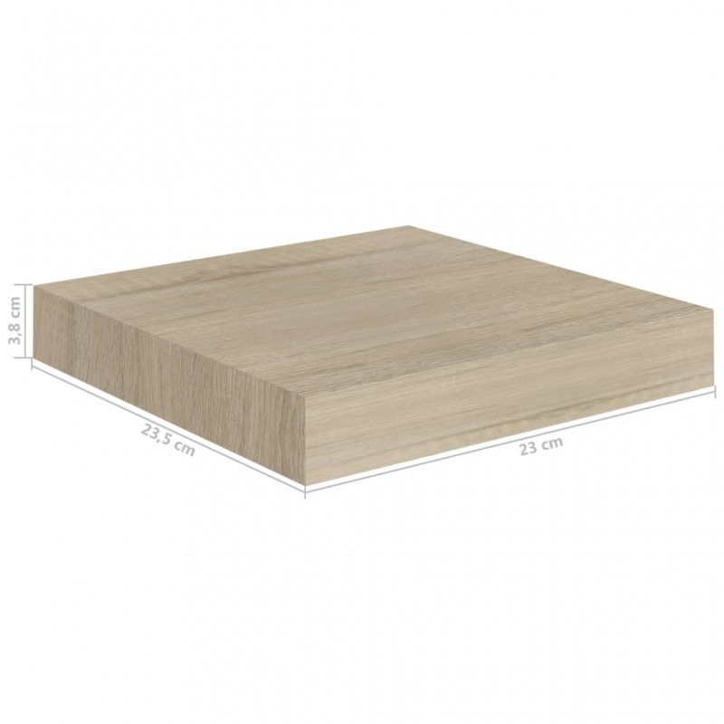 Schwebende Wandregale 4 Stk. Eichefarben 23x23,5x3,8cm MDF